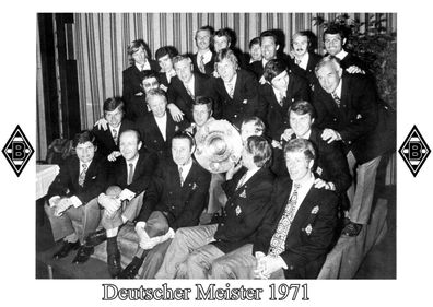 Borussia Mönchengladbach Mannschaftskarte Deutscher Meister 1971