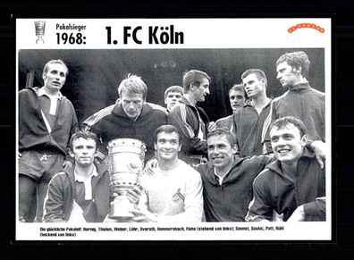 1 FC Köln Mannschaftskarte DFB Pokalsieger 1968