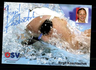 Birgit Koschischek Schwimmen Autogrammkarte Original Signiert + A 220344