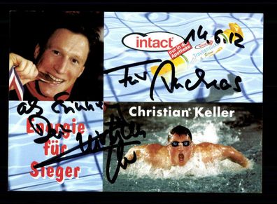 Christian Keller Schwimmen Autogrammkarte Original Signiert + A 220685