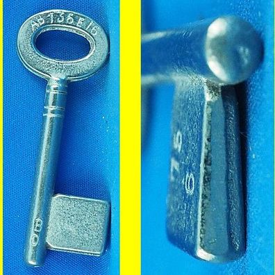Börkey Chubb-Einsteckschloss-Schlüssel 136 E/6 Halm 6 mm Bart ca. 16 x 16 mm