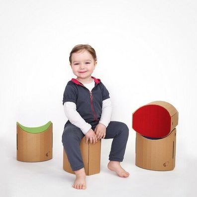 HopHopik - ergonomische robuste Kinderhocker, Pappe mit Filzsitzfläche, 6 Farben