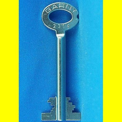 Garny Tresor Doppelbart - Schlüssel Profil 2318 - Länge 70 mm - gebohrt 3 mm