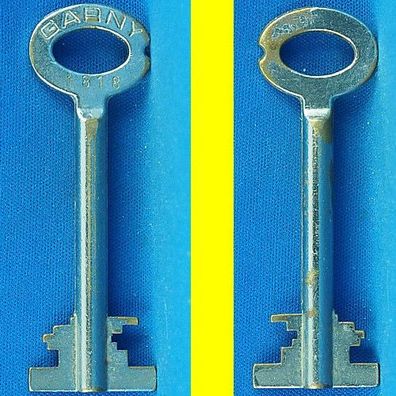 Garny Tresor Doppelbart - Schlüssel Profil 1818 - Länge 70 mm - gebohrt 3 mm