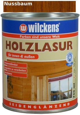 750ml Holzlasur Lacklasur Holzbeschichtung Holzschutzlasur Nussbaum Seidenglanz