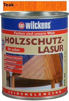 750ml Holzschutzlasur Lacklasur Holzbeschichtung Holzschutz Teak Seidenglanz