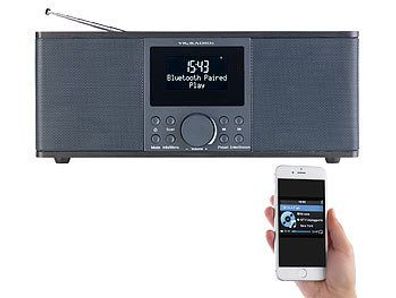 VR-Radio Digitales DAB + / FM-Stereo-Radio mit Bluetooth & Wecker, 30 Watt, schwarz