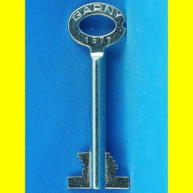 Garny Tresor Doppelbart - Schlüssel Profil 1577 - Länge 70 mm - gebohrt 3 mm