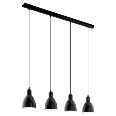 EGLO PRIDDY Vintage Retro Hängeleuchte E27 schwarz, weiss