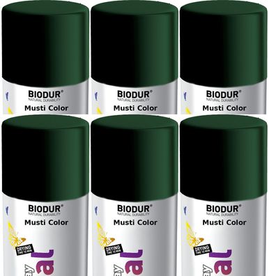 6x400ml Biodur Lackspray Spraydose Sprühlack Spraylack Farbe Moosgrün RAL 6005