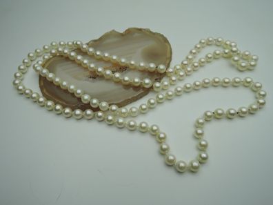 endlos Perlenkette 92 cm aus Akoya-Zuchtperlen 6,7 - 7,0 mm einzelnd geknotet 137