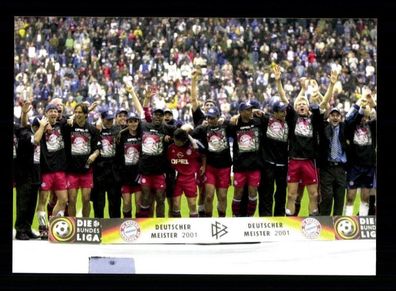FC Bayern München Mannschaftskarte Deutscher Meister 2001