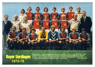 Bayer Uerdingen Mannschaftskarte 1975-76