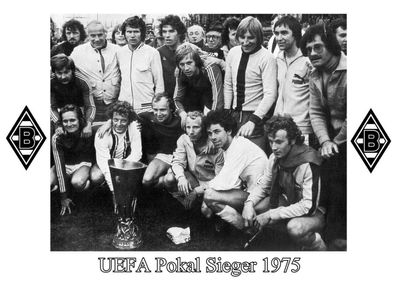 Borussia Mönchengladbach Mannschaftskarte UEFA Pokalsieger 1975