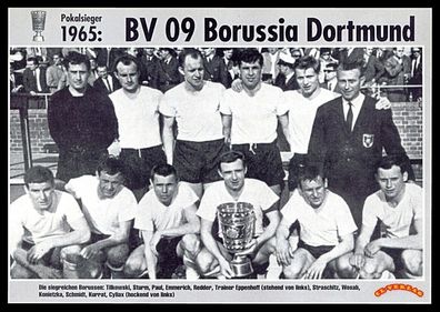 Borussia Dortmund Mannschaftskarte DFB Pokalsieger 1965