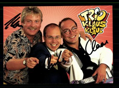 Trio Klaus und Klaus Autogrammkarte Original Signiert + M 3526