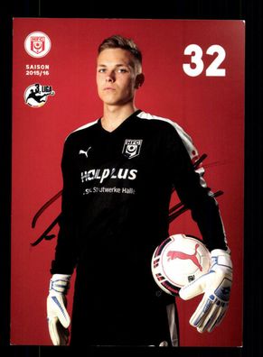 Tom Müller Autogrammkarte Hallescher FC 2015-16 Original Signiert + A 172213