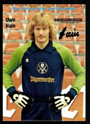 Uwe Hain Autogrammkarte Eintracht Braunschweig 1981-82 Original Sign + A 73233