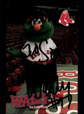Wally the Green Monster Autogrammkarte Original Signiert Baseball + A 220670