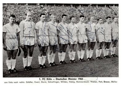1 FC Köln Mannschaftskarte Deutscher Meister 1962