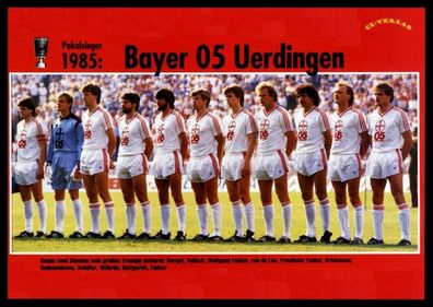 Bayer Uerdingen Mannschaftskarte DFB Pokalsieger 1985