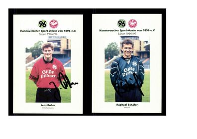 Autogrammkartensatz Hannover 96 1996-97 2 Karten Original Signiert (3940)