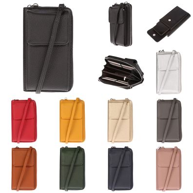 Damen Tasche Handy Umhängetasche mit Geldbörse Leder Optik Handyfach RFID Schutz