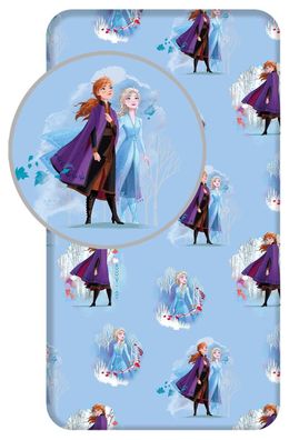 Disney Frozen 2 Spannbetttuch Anna und Elsa Winter, Spannbettlaken für Einzelbet
