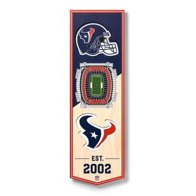 NFL Houston Texans Stadion Stadium 3D Wandbild Wood Banner Holzschild Holz
