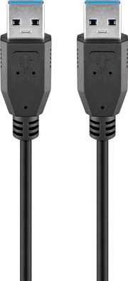 goobay - USB 3.0 SuperSpeed Kabel, Schwarz - USB 3.0-Stecker (Typ A) > USB 3.0-Ste...