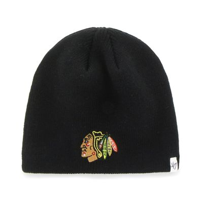 NHL Chicago Blackhawks Wollmütze Wintermütze Beanie Mütze schwarz Hat Eishockey