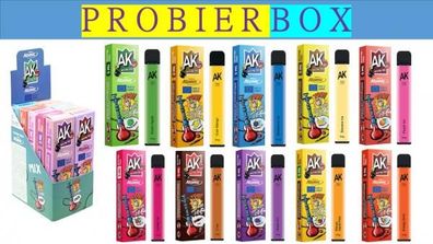 10 x Atomic AK Einweg E-Shisha Probierbox, ohne Nikotin