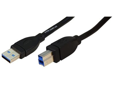 USB-Kabel, 3.0, A-Stecker > B Stecker, 1,8m, schwarz