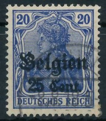 BES. 1WK Landespost Belgien Nr 18d gestempelt gepr. X443302