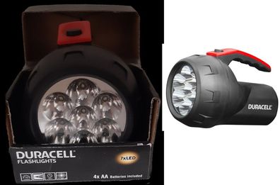 Handlampe Arbeitsleuchte Scheinwerfer Strahler 7 LED Duracell Lampe inkl. Batterie