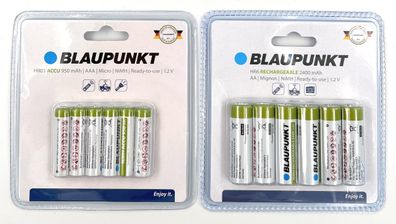 Blaupunkt Akku Batterie Accu 1.2V AA 2400 mAh HR6 / AAA 950 mAh HR03 ab 1,83€/ st