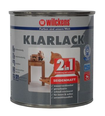 Wilckens 750 ml Klarlack 2in1 Seidenmatt wasserverdünnbar für ca. 9 m&sup2;