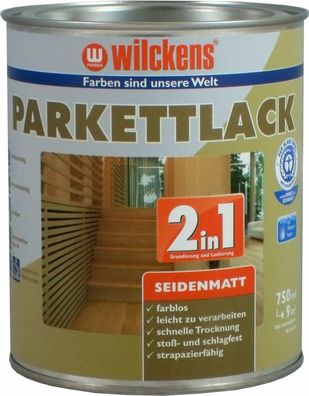 Wilckens 750 ml Parkettlack, Holzsiegel, Farblos Seidenmatt