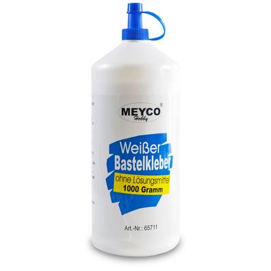 Meyco weißer Bastelkleber 1000 g Universalkleber Dosierspitze Lösungsmittelfrei