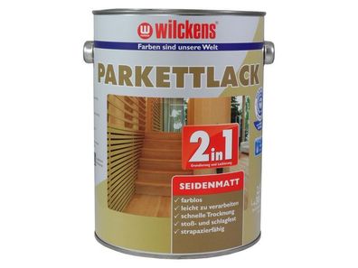 Wilckens 2,5 L. Parkettlack, Holzsiegel, Farblos Seidenmatt