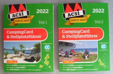 Stellplatzführer ACSI mit Camping Card 2022, 2 Bände Europa 526020b2 NEU