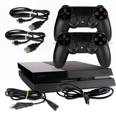 PS4 Konsole Modell Cuh-1116A 500Gb in Schwarz #31 + Stromkabel + HDMI + 2 Controll...