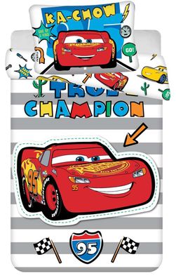 Kinder Baby Bettwäsche Set Disney Pixar Cars Lightning McQueen True Champion Bet