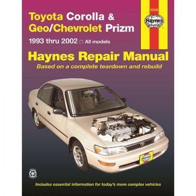 Toyota Corolla & Geo/ Chevrolet Prizm (1993-2002) Reparaturanleitung Haynes