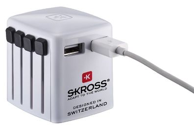 Skross Ladegerät World USB zwei Ausgänge Australien/ China USA/ Japan UK Europa Reise