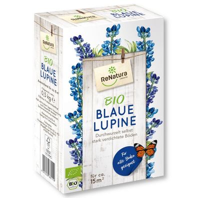 ReNatura Blaue Lupine Bio 0,5 kg Saatgut Gründüngung Zwischfruchtmischung