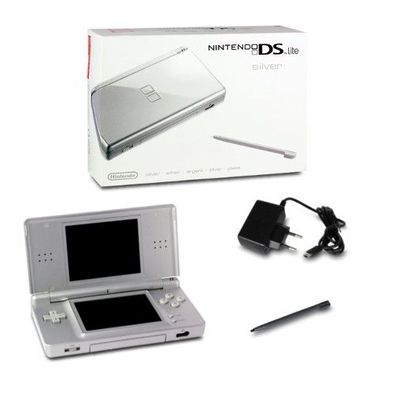 Nintendo DS Lite Konsole in Silber mit Ladekabel in OVP #73D