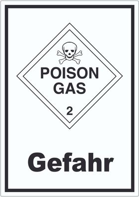 Aufkleber Giftige Gase Gefahr Poison Gas Totenkopf