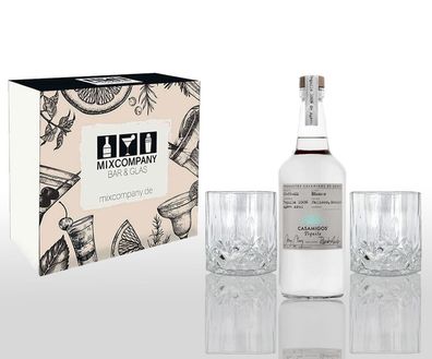 George Clooney Geschenkset Casamigos Tequila Blanco 0,7L (40% Vol) + 2 Tumbler