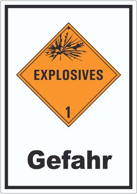 Aufkleber Explosionsgefahr Gefahr Explosives